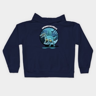 Spinosaurus Dinosaur Design With Background Kids Hoodie